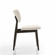 Pemberly Row Solid Wood Dining Chairs in Oatmeal Fabric Upholstery (Set of 2)