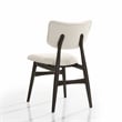 Pemberly Row Solid Wood Dining Chairs in Oatmeal Fabric Upholstery (Set of 2)