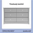 Pemberly Row 6-Drawer Engineered Wood Double Dresser in Pebble Gray
