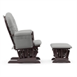 Pemberly Row Wood and Fabric Glider and Ottoman in Espresso/Gray