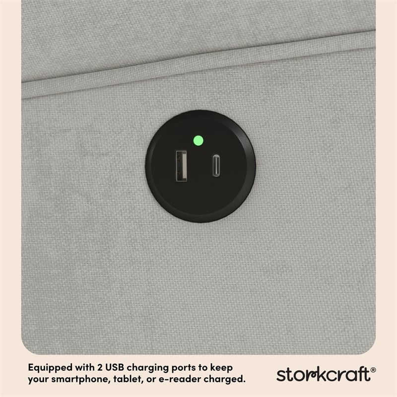 Pemberly Row Metal and Polyurethane Wingback Reclining Glider in Gray