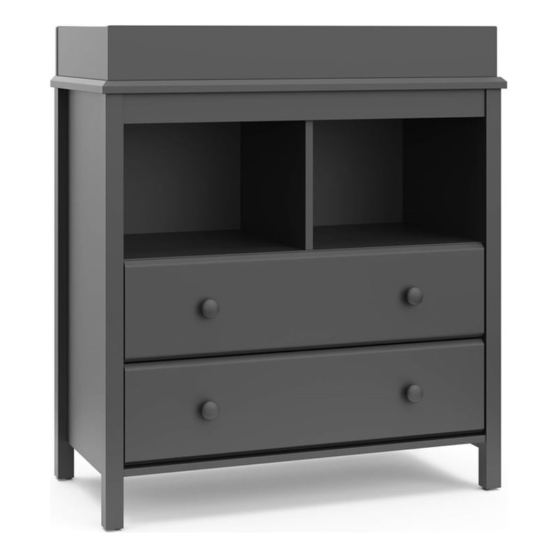 Pemberly Row 2-Drawer Engineered Wood Changing Chest in Gray