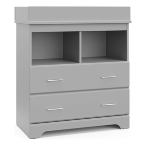 Pemberly Row 2-Drawer Engineered Wood Changing Chest in Pebble Gray