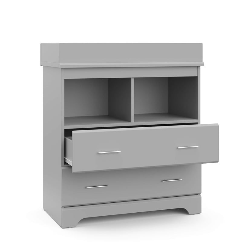 Pemberly Row 2-Drawer Engineered Wood Changing Chest in Pebble Gray