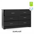 Pemberly Row 6-Drawer Engineered Wood Dresser with Euro-Glide Tracks in Black
