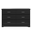 Pemberly Row 6-Drawer Engineered Wood Dresser with Euro-Glide Tracks in Black
