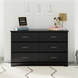 Pemberly Row 6-Drawer Engineered Wood Dresser with Euro-Glide Tracks in Black