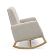 Pemberly Row Upholstered Nursery Rocker with Wood Base in Natural/Ivory