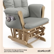 Pemberly Row Wood Glider and Ottoman Set in Natural with Light Gray
