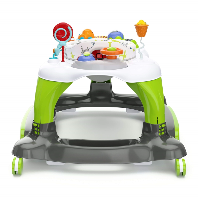 Pemberly Row 3-in-1 Plastic Activity Walker with Jump Board in Green