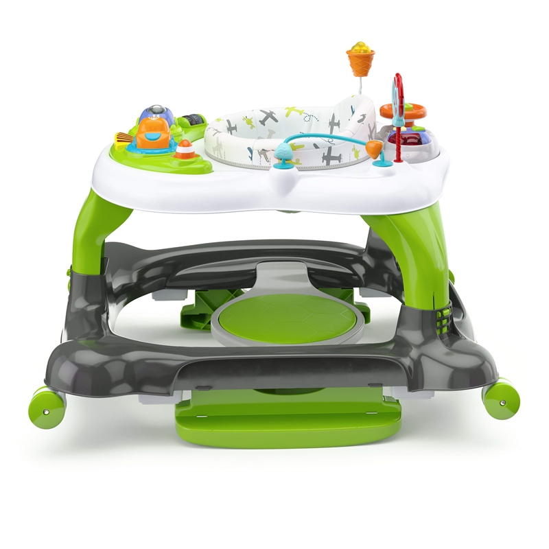 Pemberly Row 3-in-1 Plastic Activity Walker with Jump Board in Green