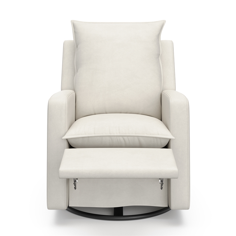 Pemberly Row Recliner Glider with USB Charging Port in Ivory