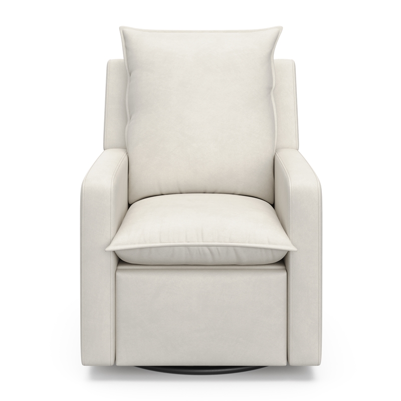Pemberly Row Recliner Glider with USB Charging Port in Ivory