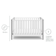 Pemberly Row Wood 4-in-1 Convertible Crib in White/Pebble Gray