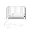 Pemberly Row Wood 4-in-1 Convertible Crib in White/Pebble Gray