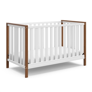 Pemberly Row Wood 4-in-1 Convertible Crib in White/Driftwood