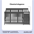Pemberly Row Wood 4-in-1 Convertible Crib and Changer in Gray