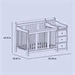 Pemberly Row Wood 4-in-1 Convertible Crib and Changer in Gray