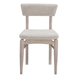 Pemberly Row Modern Coastal Dining Chair in Cerused White Oak
