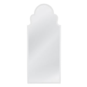 Pemberly Row Arched Floor Mirror in White Lacquer Resin Frame