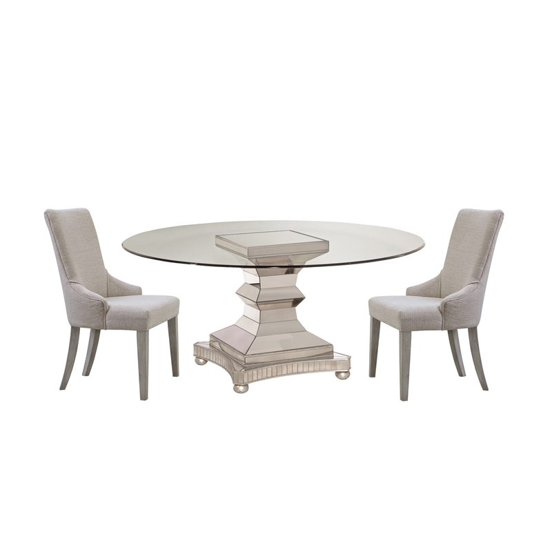 Pemberly Row Modern Wooden Parsons Dining Chair in Washed Gray