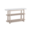 Pemberly Row Coastal White Marble Console Table in White Oak