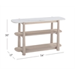 Pemberly Row Coastal White Marble Console Table in White Oak