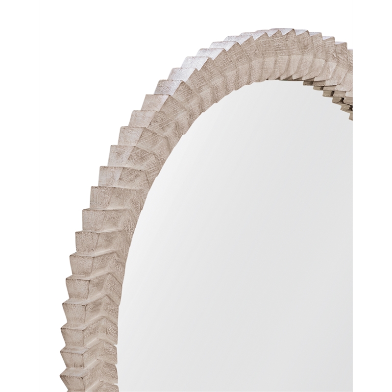 Pemberly Row Contemporary Carved Wood Contemporary Wall Mirror