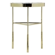 Pemberly Row Gold and White Marble Accent Table with Agate Inset