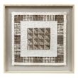 Pemberly Row Modern Rice Paper Shadowbox Wall Art in White/Brown