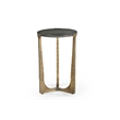 Pemberly Row Modern Hammered Metal Accent Table in Antique Brass