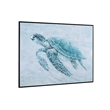 Pemberly Row Modern Sea Turtle Framed Canvas 70x96 Inches in Black