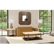 Pemberly Row Travertine Stone and Metal Coffee Table in Espresso Oak