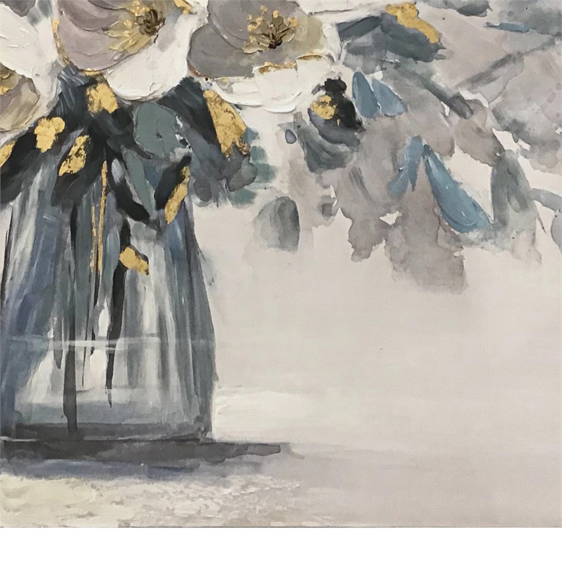 Pemberly Row Modern Hand Painted Gallery Wrapped Canvas in Gray