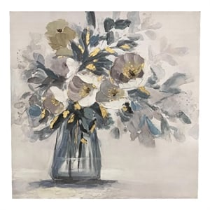 Pemberly Row Modern Hand Painted Gallery Wrapped Canvas in Gray