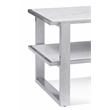 Pemberly Row Modern Square White Marble End Table in Silver Frame