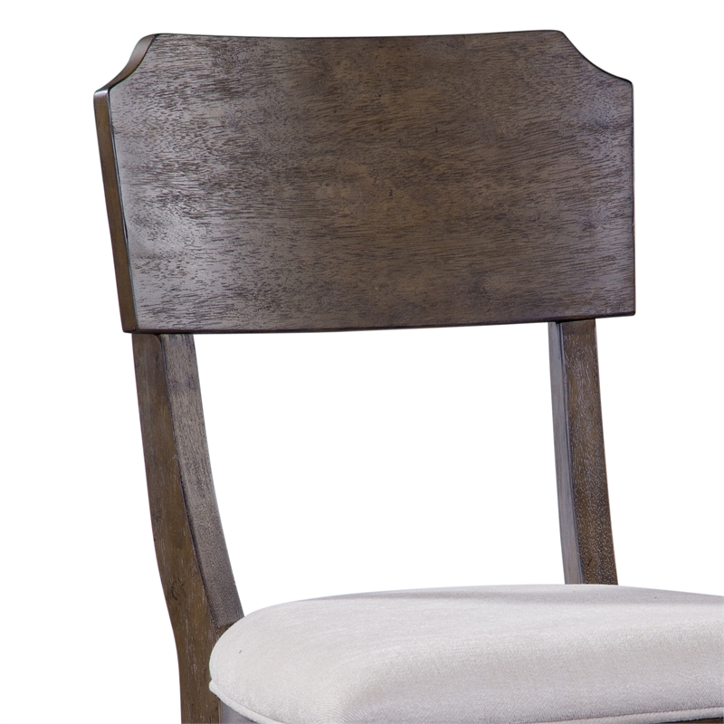Pemberly Row Upholstered Wood Dining Chair Set of 2 in Charcoal
