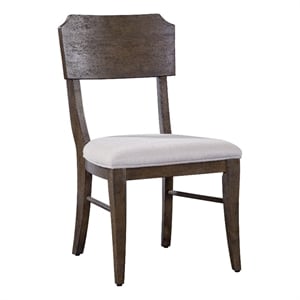 Pemberly Row Upholstered Wood Dining Chair Set of 2 in Charcoal