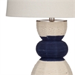 Pemberly Row Modern Hand Crafted Rope and Metal Table Lamp in Blue