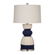 Pemberly Row Modern Hand Crafted Rope and Metal Table Lamp in Blue