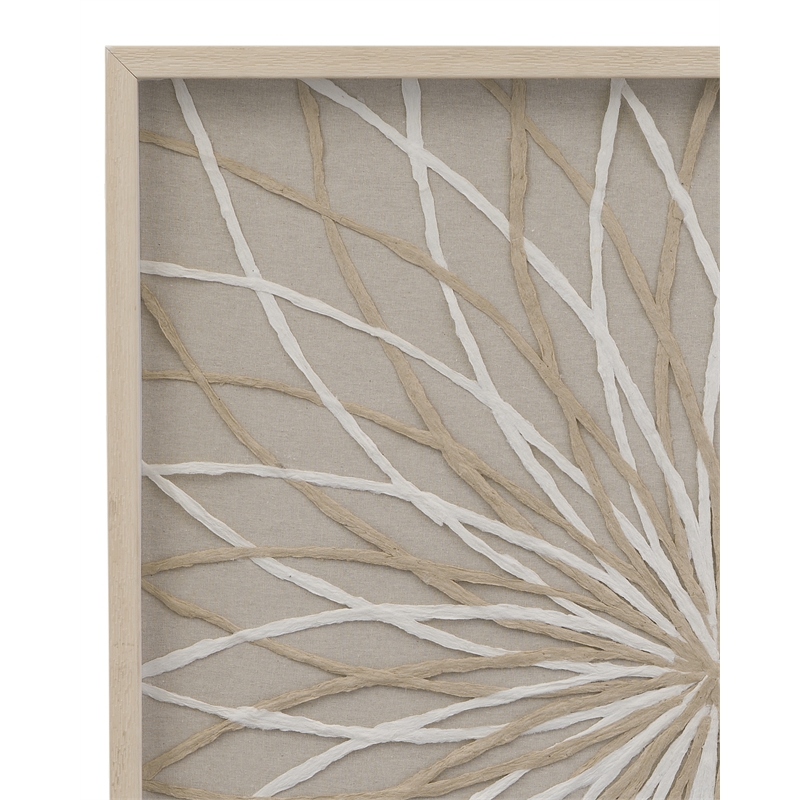 Pemberly Row Woven Shadow Box Wall Art in Tan Engineered Wood
