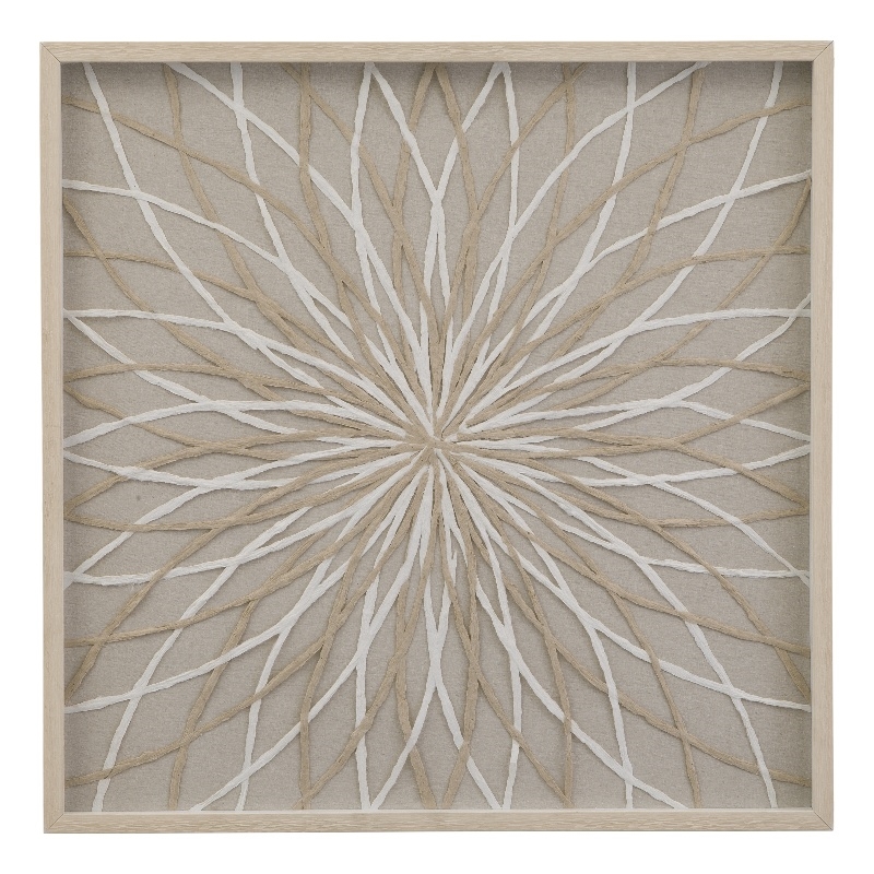 Pemberly Row Woven Shadow Box Wall Art in Tan Engineered Wood