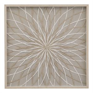 Pemberly Row Woven Shadow Box Wall Art in Tan Engineered Wood