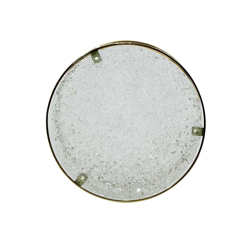 Pemberly Row Crackled Glass and Metal Round Nesting Tables in Gold