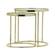 Pemberly Row Crackled Glass and Metal Round Nesting Tables in Gold