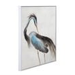 Pemberly Row Heron Oil and Acrylic Canvas Art in White Frame