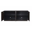 Pemberly Row Hardwood Server with Glass Doors in Dark Brown Oak