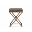 Pemberly Row Modern Reclaimed Wood and Metal End Table in Bronze