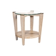 Pemberly Row Modern Coastal Wire-Brushed End Table in Bleached Oak