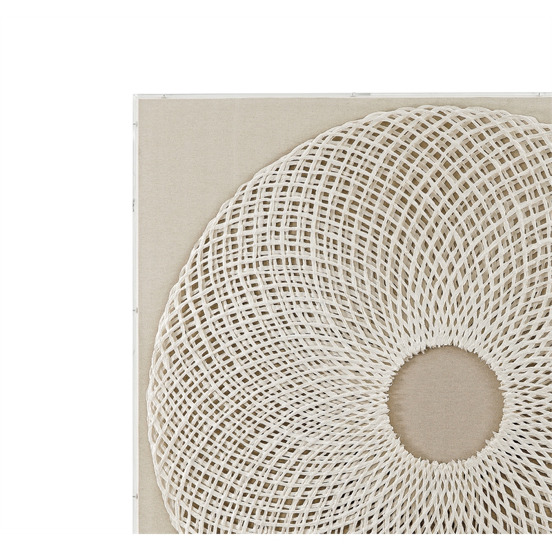 Pemberly Row Hand Crafted Woven Canvas in Acrylic Shadow Box